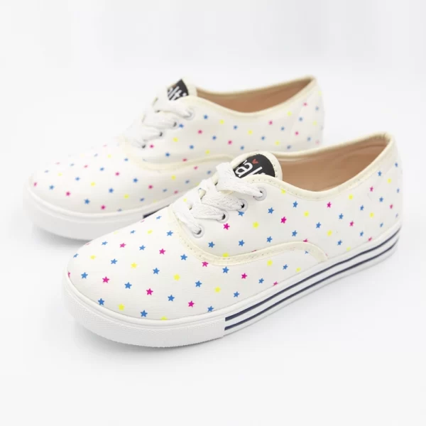 Zapatillas de Lona Blanco con Estrellas 2